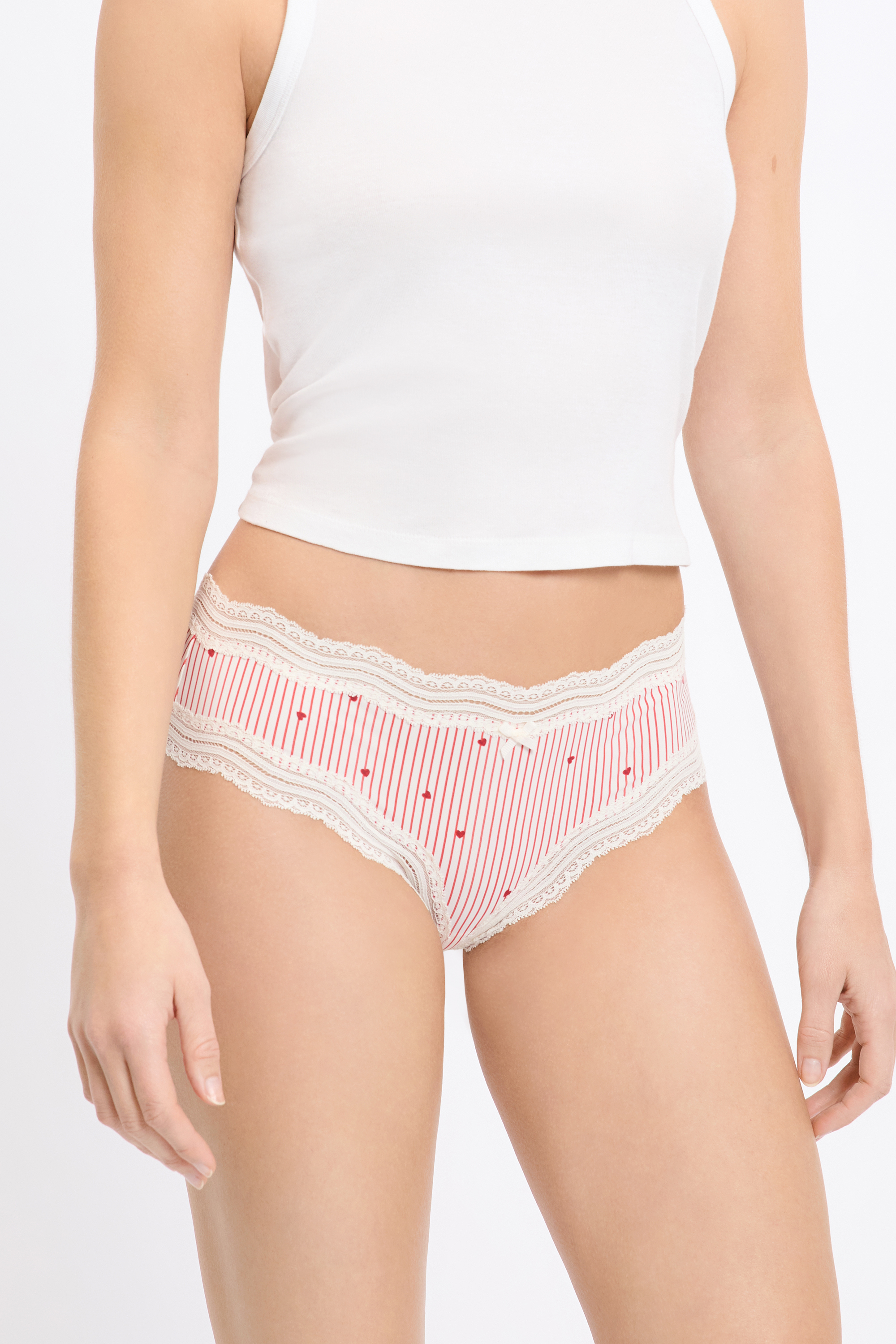 Slip con bordi in pizzo in microfibra