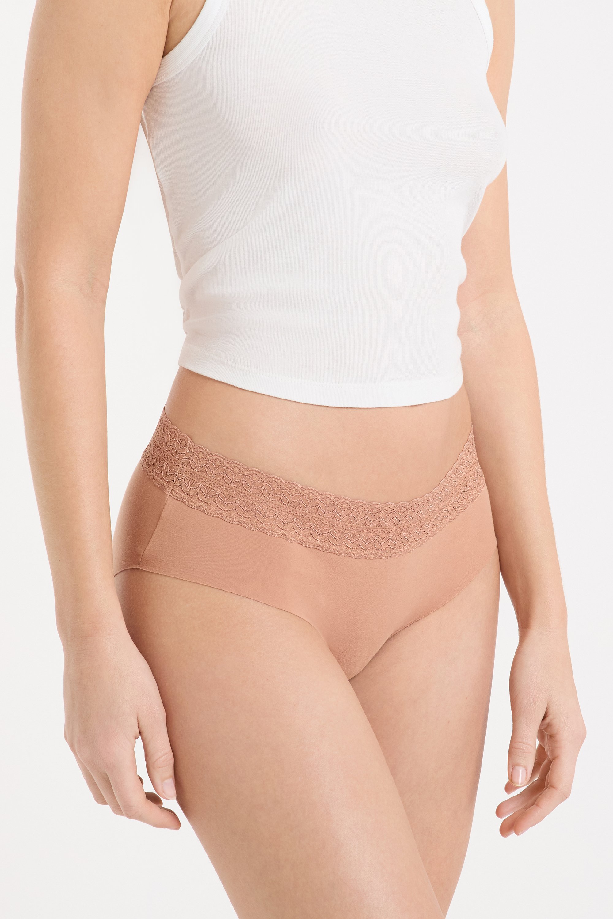 Slip in cotone con cucitura posteriore