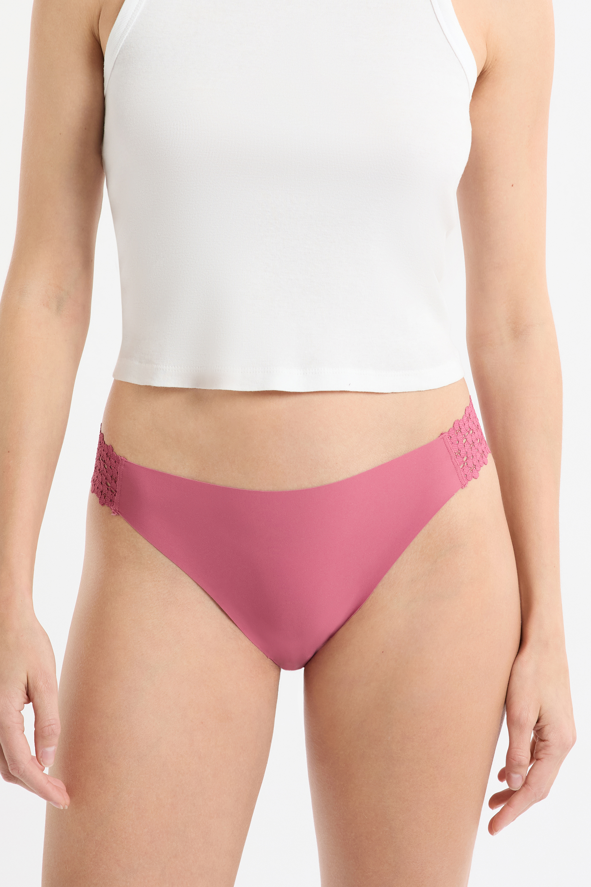 Slip in microfibra e pizzo
