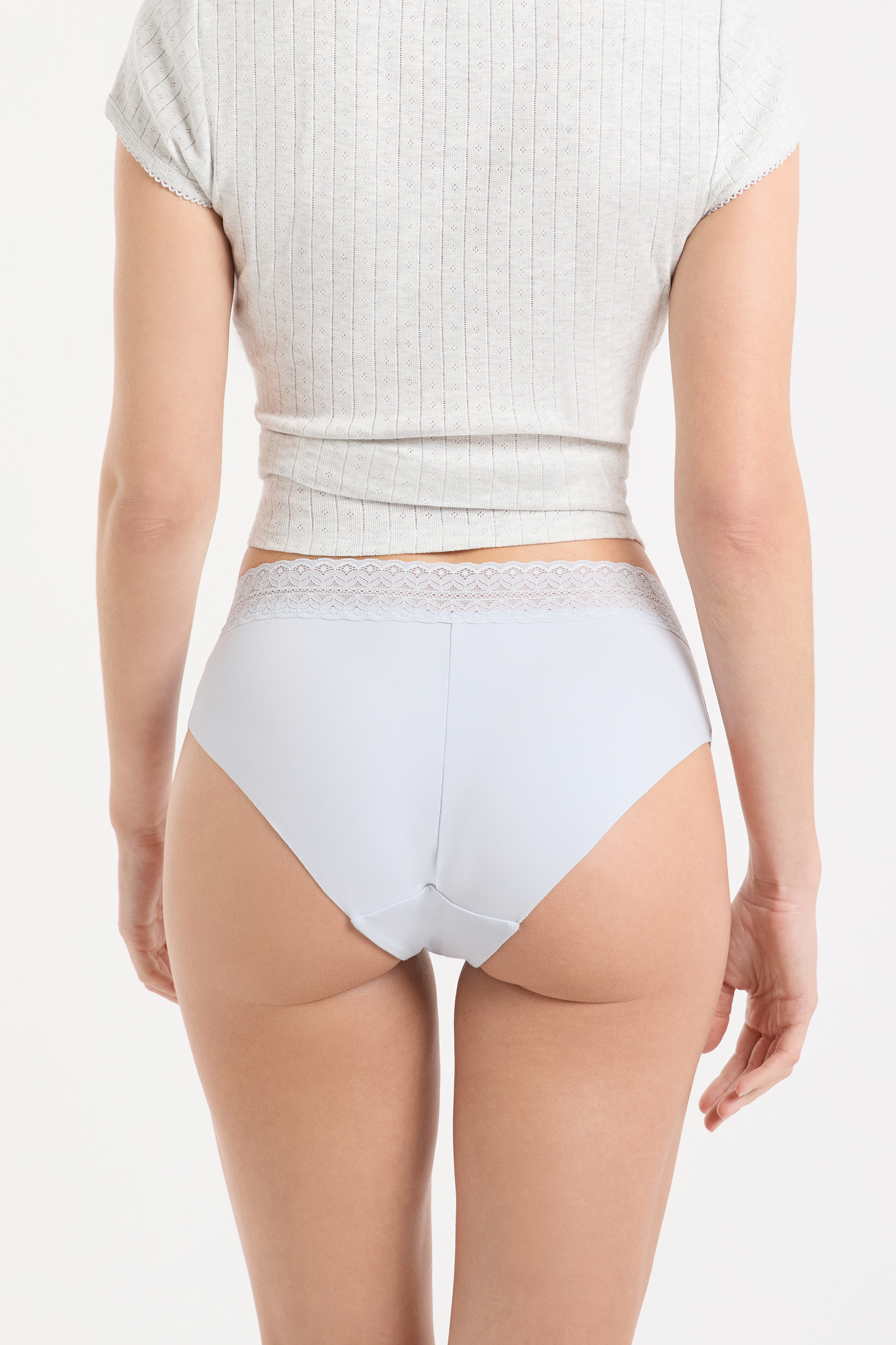 Slip in cotone con spacchetto posteriore
