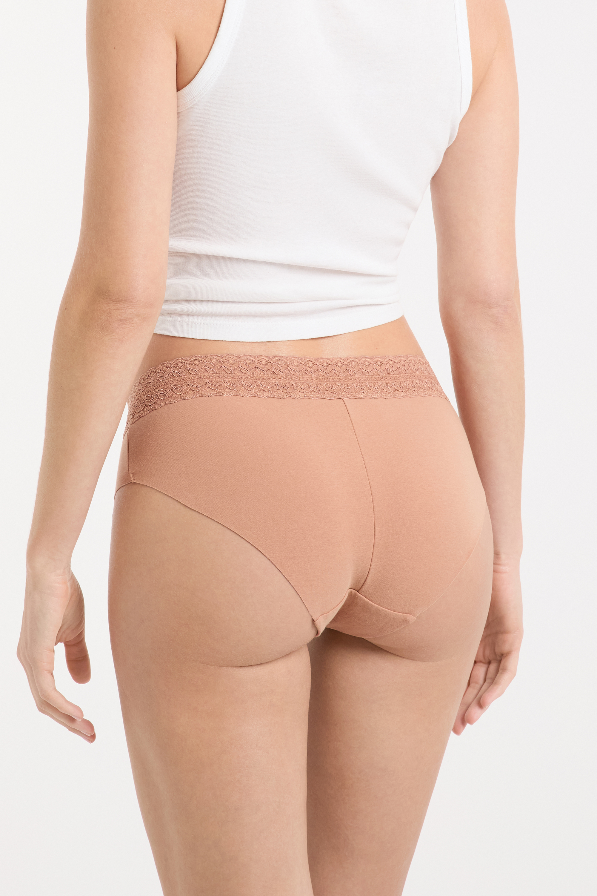 Slip in cotone con cucitura posteriore